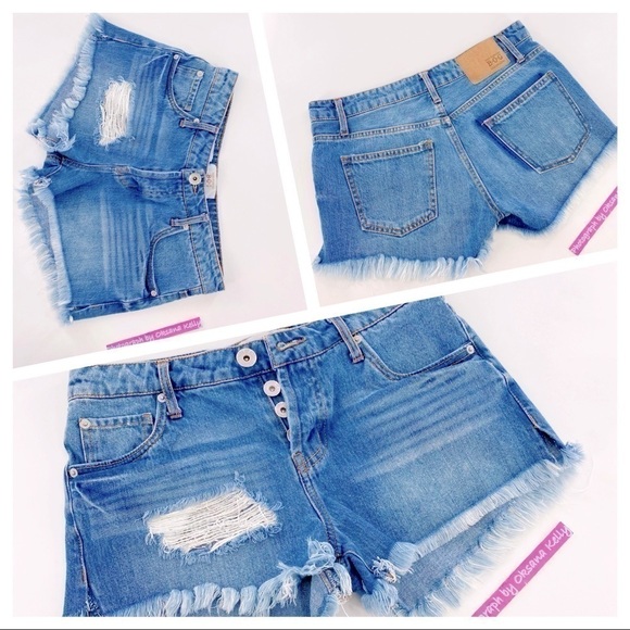 B.O.G. rose  Blue Jean Shorts Size 24 - Picture 1 of 7